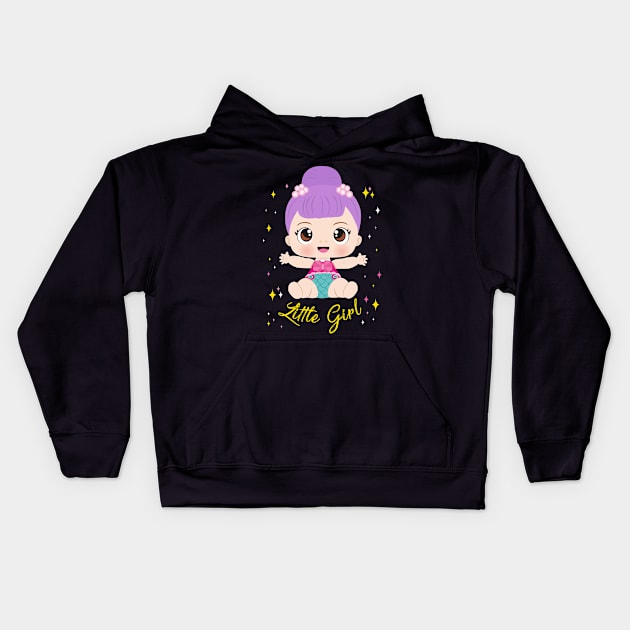 little girl Kids Hoodie by Riczdodo